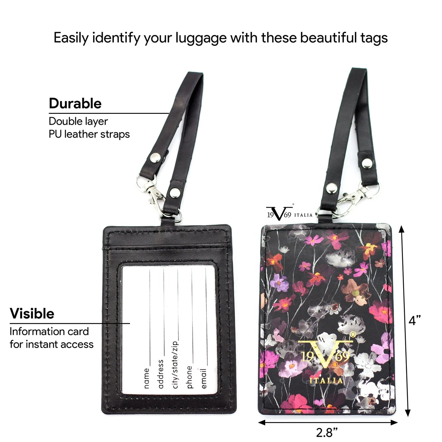 Runway Vegan Leather Luggage Tags Set