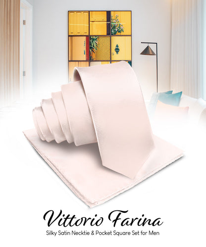 Vittorio Farina Men's Satin Necktie & Pocket Square