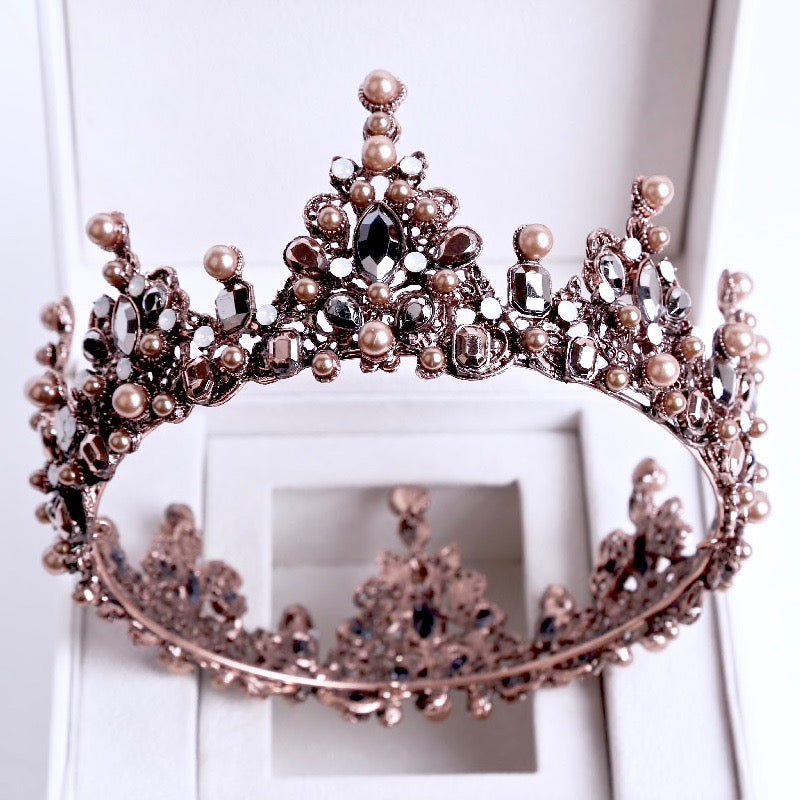 "Eliette" - Baroque Pearl Bridal Crown Tiara