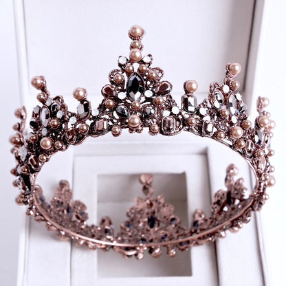 "Eliette" - Baroque Pearl Bridal Crown Tiara
