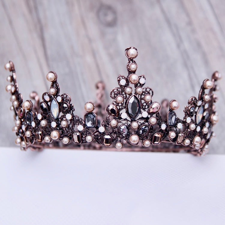 "Eliette" - Baroque Pearl Bridal Crown Tiara