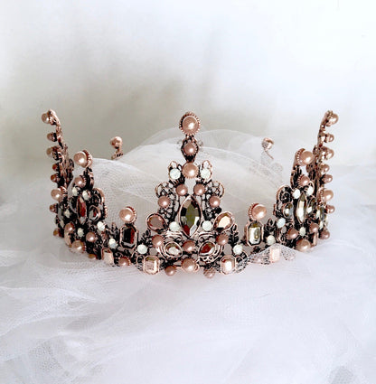 "Eliette" - Baroque Pearl Bridal Crown Tiara