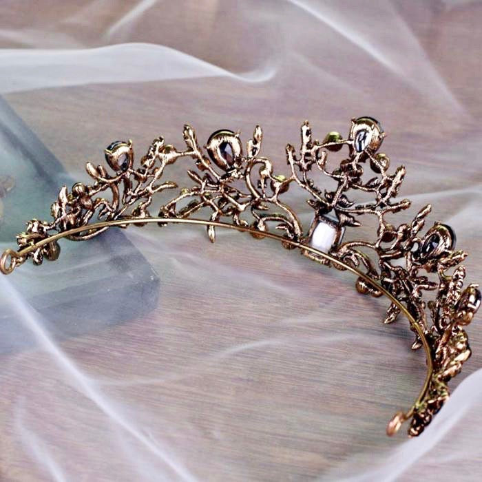 Arwen - Victorian Gothic Green Bridal Tiara