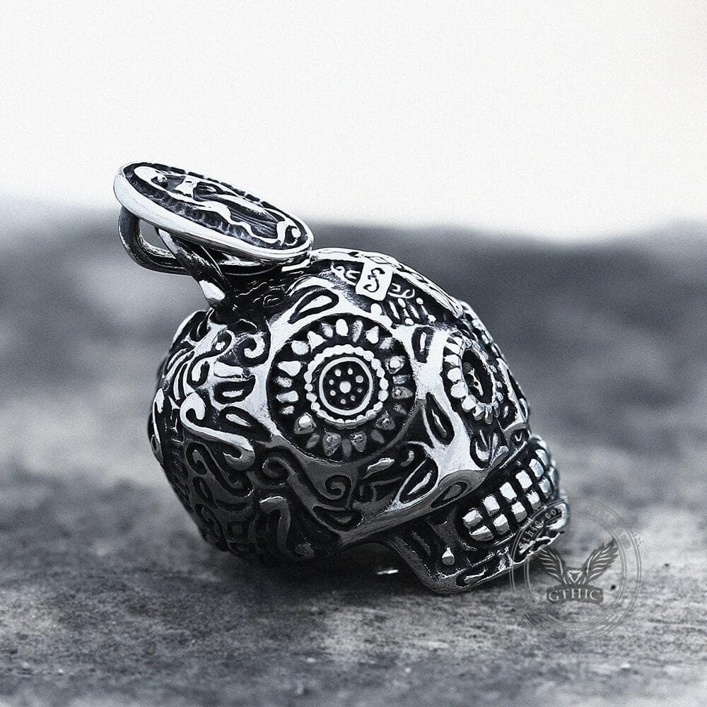 Vintage Cross Sugar Skull Pendant