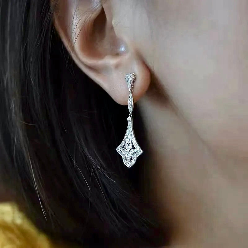 "Manon" - VIntage Style CZ Bridal Earrings