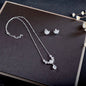 Joelle - Silver Cubic Zirconia 3-Piece Bridal Jewelry Set With Tiara