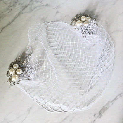 Nancy - Bridal Birdcage Veil - Available in White and Ivory