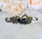 "Cyane" - Blue Crystal Bridal Hair Clips / Barrettes