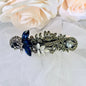 "Cyane" - Blue Crystal Bridal Hair Clips / Barrettes