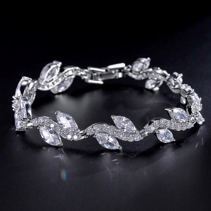 Emily - Cubic Zirconia Bridal Bracelet - Available in Silver and Rose Gold