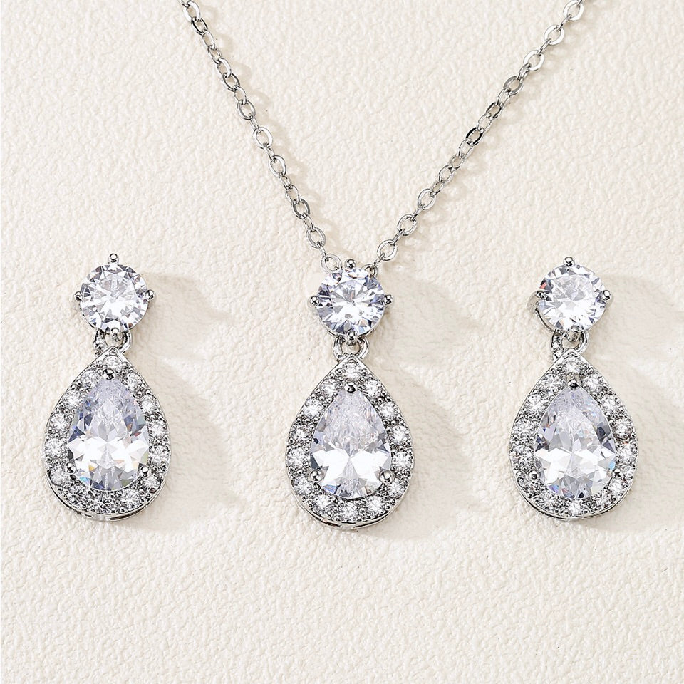 Juliana - Cubic Zirconia Bridal Jewelry Set - Available in Silver, Rose Gold and Yellow Gold