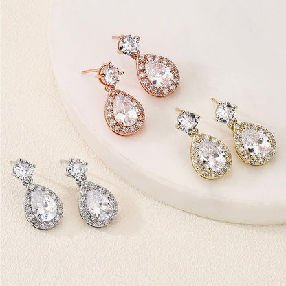Juliana - Cubic Zirconia Bridal Jewelry Set - Available in Silver, Rose Gold and Yellow Gold