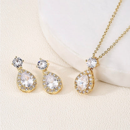 Juliana - Cubic Zirconia Bridal Jewelry Set - Available in Silver, Rose Gold and Yellow Gold