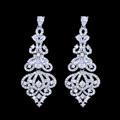 Elora - Cubic Zirconia Bridal Earrings - Available in Rose Gold, Silver and Yellow Gold