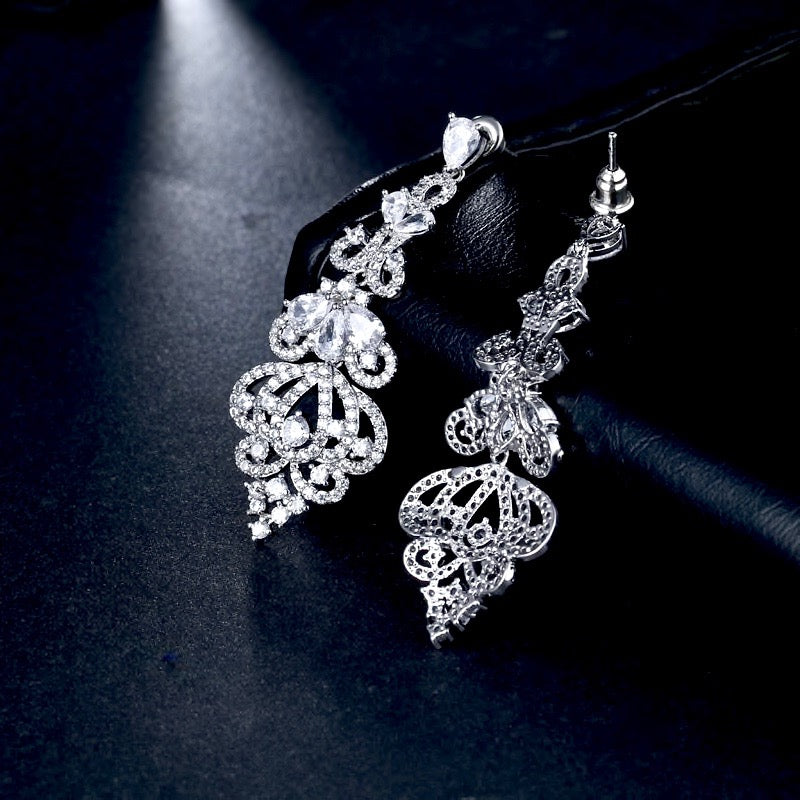 Elora - Cubic Zirconia Bridal Earrings - Available in Rose Gold, Silver and Yellow Gold