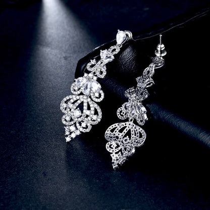 Elora - Cubic Zirconia Bridal Earrings - Available in Rose Gold, Silver and Yellow Gold