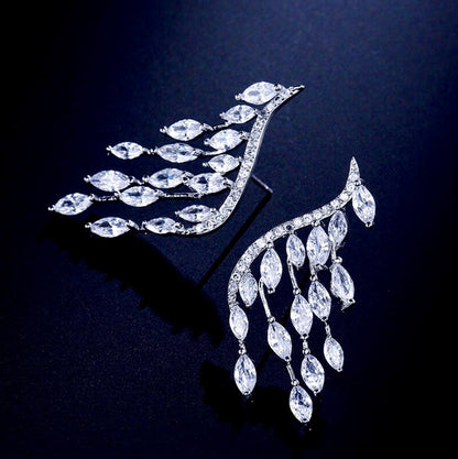 "Caroline" - Cubic Zirconia Bridal Earrings - Available in Silver, Rose Gold and Yellow Gold