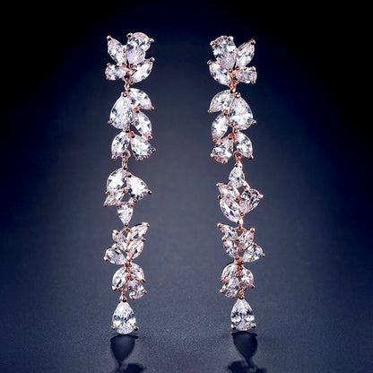 Magdalene - Cubic Zirconia Bridal Earrings - Available in Silver, Rose Gold and Yellow Gold
