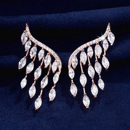 "Caroline" - Cubic Zirconia Bridal Earrings - Available in Silver, Rose Gold and Yellow Gold