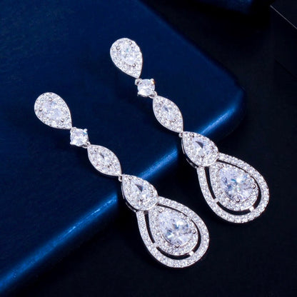 Amalfi - Cubic Zirconia Bridal Earrings - Available in Silver, Rose Gold and Yellow Gold