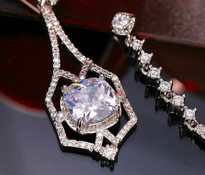 Casey - Silver Cubic Zirconia Bridal Earrings