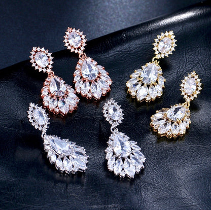 Adrienne - Cubic Zirconia Bridal Earrings - More Colors