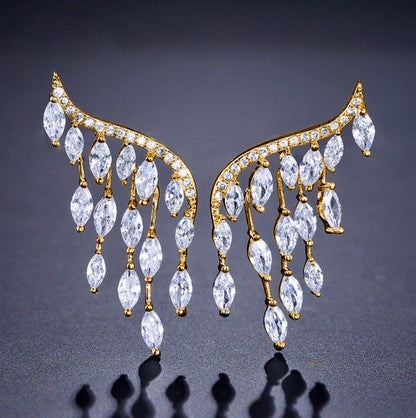 "Caroline" - Cubic Zirconia Bridal Earrings - Available in Silver, Rose Gold and Yellow Gold