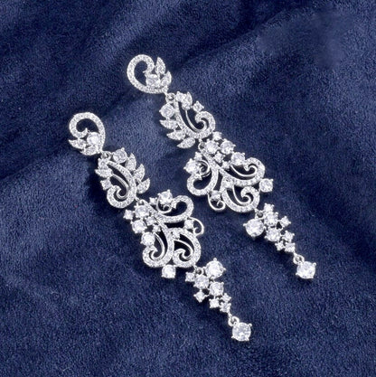 Kamea - Silver Cubic Zirconia Bridal Earrings