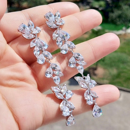 Magdalene - Cubic Zirconia Bridal Earrings - Available in Silver, Rose Gold and Yellow Gold