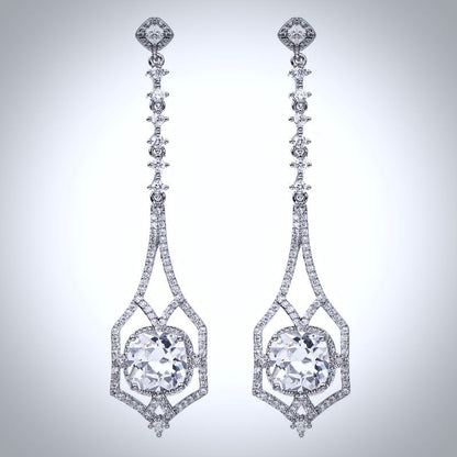 Casey - Silver Cubic Zirconia Bridal Earrings