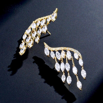 "Caroline" - Cubic Zirconia Bridal Earrings - Available in Silver, Rose Gold and Yellow Gold