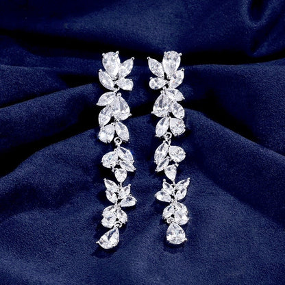 Magdalene - Cubic Zirconia Bridal Earrings - Available in Silver, Rose Gold and Yellow Gold