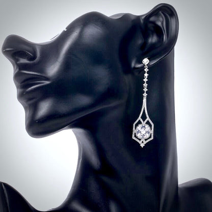 Casey - Silver Cubic Zirconia Bridal Earrings