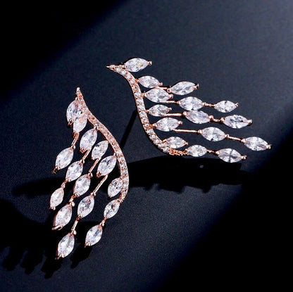 "Caroline" - Cubic Zirconia Bridal Earrings - Available in Silver, Rose Gold and Yellow Gold