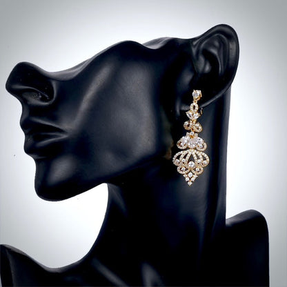 Elora - Cubic Zirconia Bridal Earrings - Available in Rose Gold, Silver and Yellow Gold