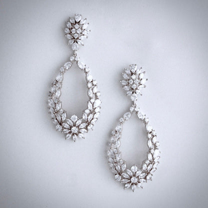 April - Cubic Zirconia Bridal Earrings - Available in Silver and Rose Gold