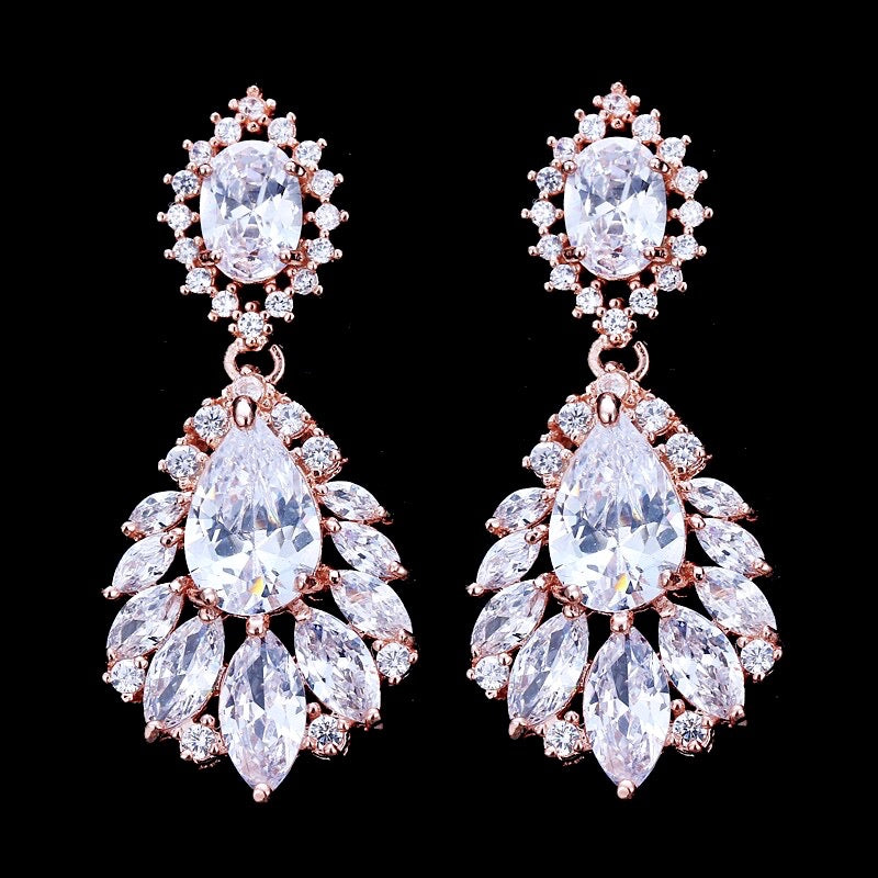 Adrienne - Cubic Zirconia Bridal Earrings - More Colors