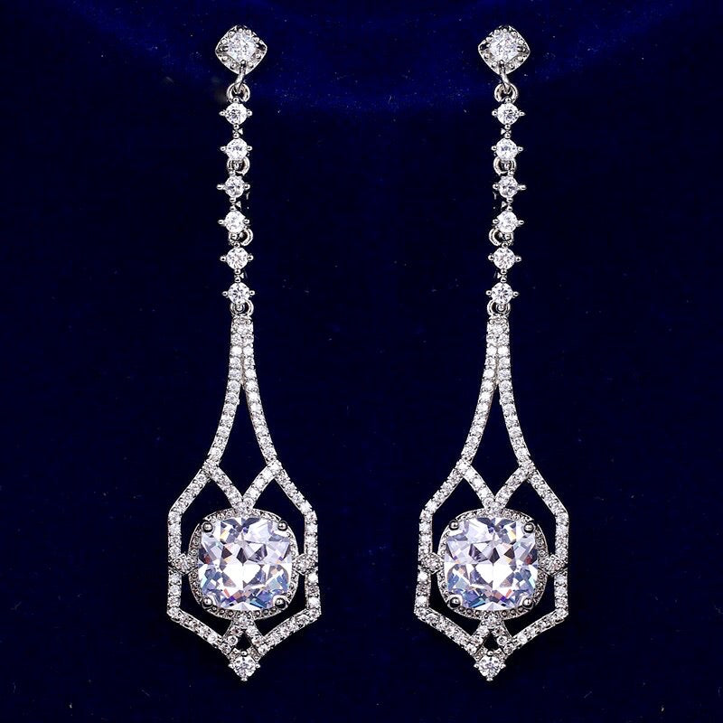 Casey - Silver Cubic Zirconia Bridal Earrings