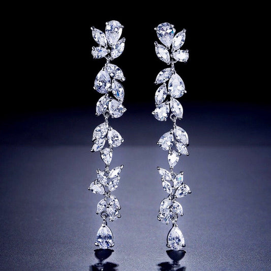 Magdalene - Cubic Zirconia Bridal Earrings - Available in Silver, Rose Gold and Yellow Gold
