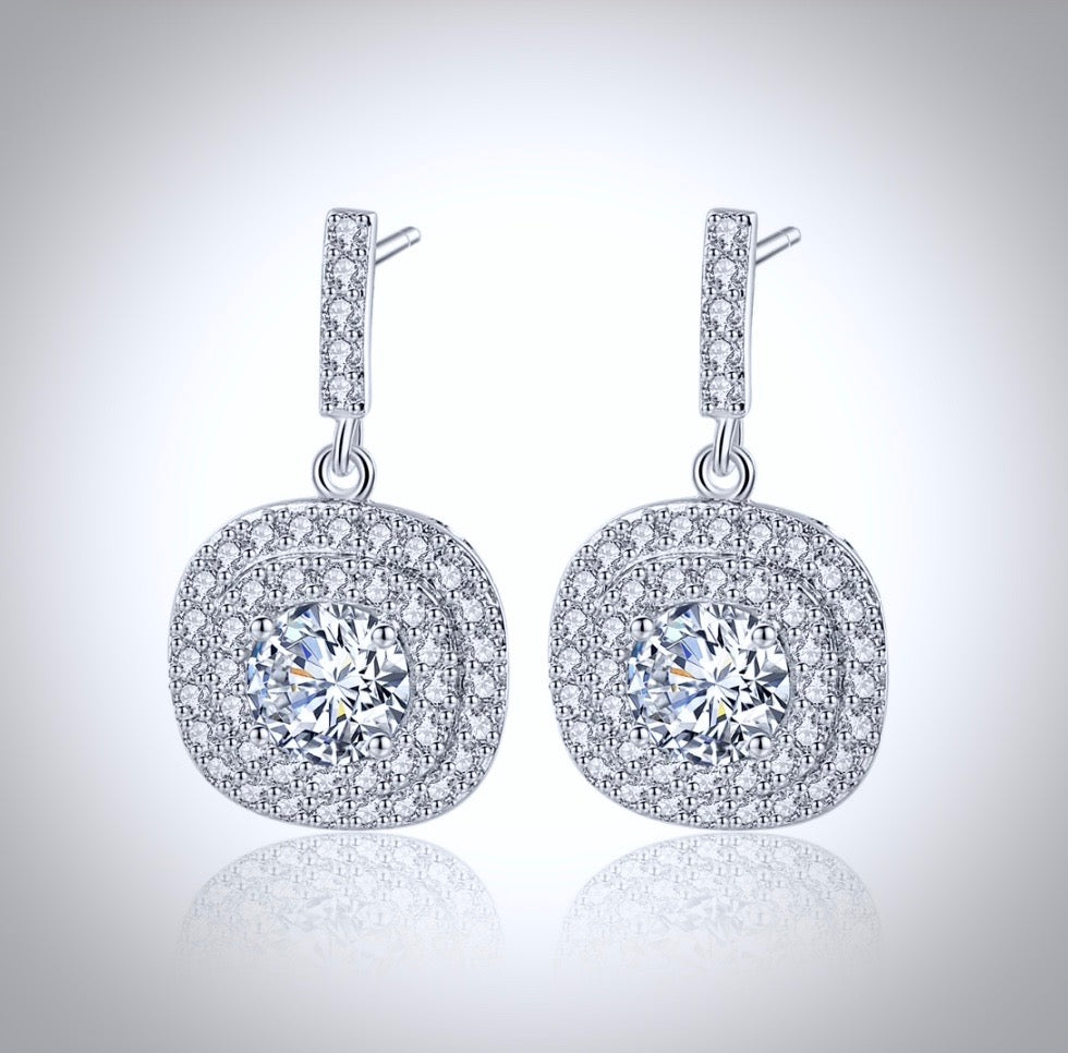 "Margot" - Silver Cubic Zirconia Bridal Three-Piece Jewelry Set