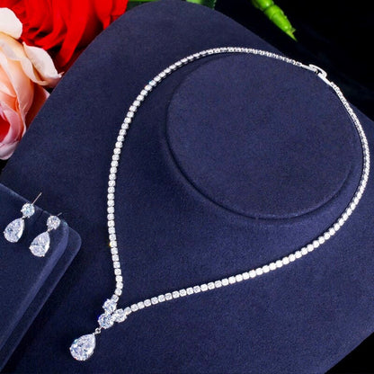 Kia - Cubic Zirconia Bridal Jewelry Set - Available in Silver and Gold