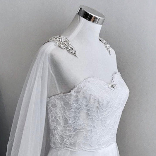 "Constance" - Wedding Cape Veil - Cathedral Length
