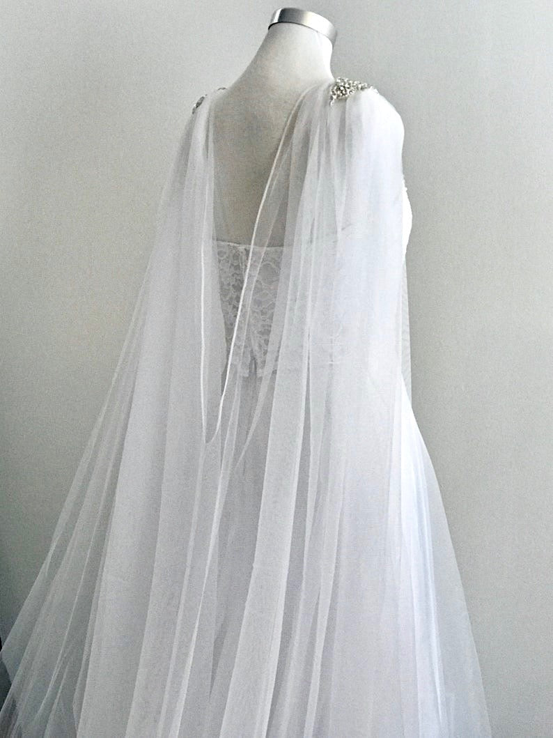 "Constance" - Wedding Cape Veil - Cathedral Length