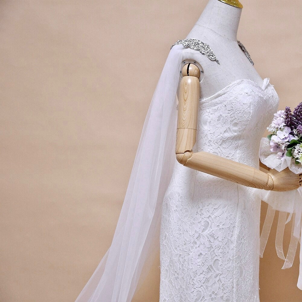"Constance" - Wedding Cape Veil - Cathedral Length