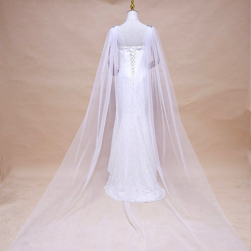 "Constance" - Wedding Cape Veil - Cathedral Length