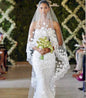 Lana - Wedding Lace and 3D Flowers Mantilla Veil - Cathedral Length