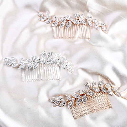 "Cheyenne" - Crystal Bridal Hair Comb - Available in Rose Gold, Silver and Yellow Gold