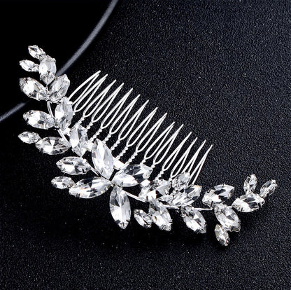 Amina - Silver Austrian Crystal Bridal Hair Comb