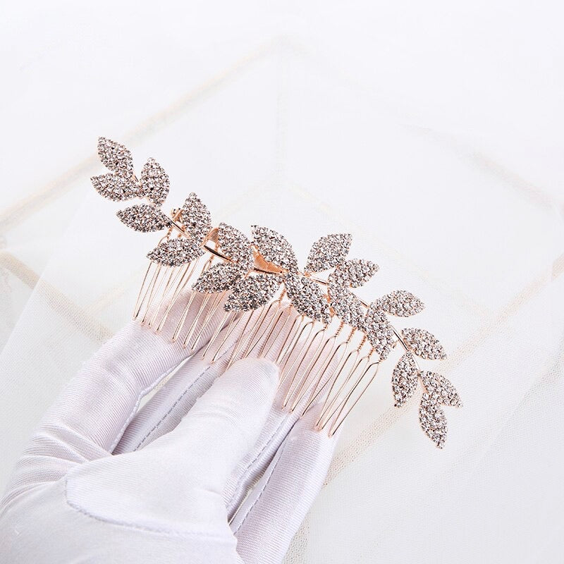 "Cheyenne" - Crystal Bridal Hair Comb - Available in Rose Gold, Silver and Yellow Gold