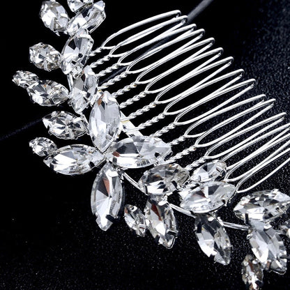 Amina - Silver Austrian Crystal Bridal Hair Comb